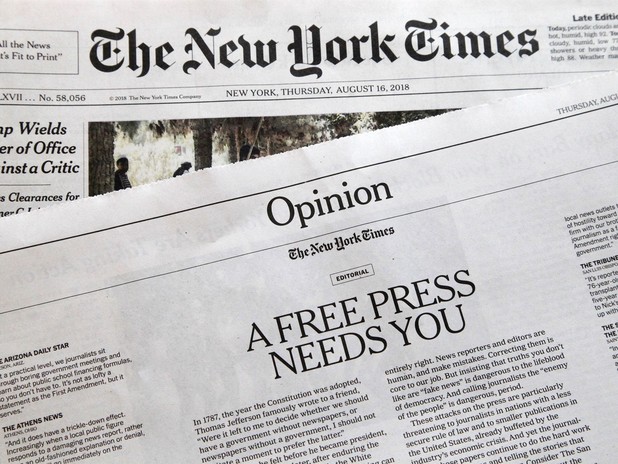 Reuters Report: Newspaper Editorials Push Back On Trump for Attacks on Press